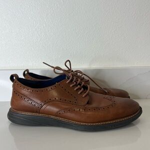 Cole Haan Mens GrandEvolution Shortwing Oxford Brown Leather Dress Shoes Size 11
